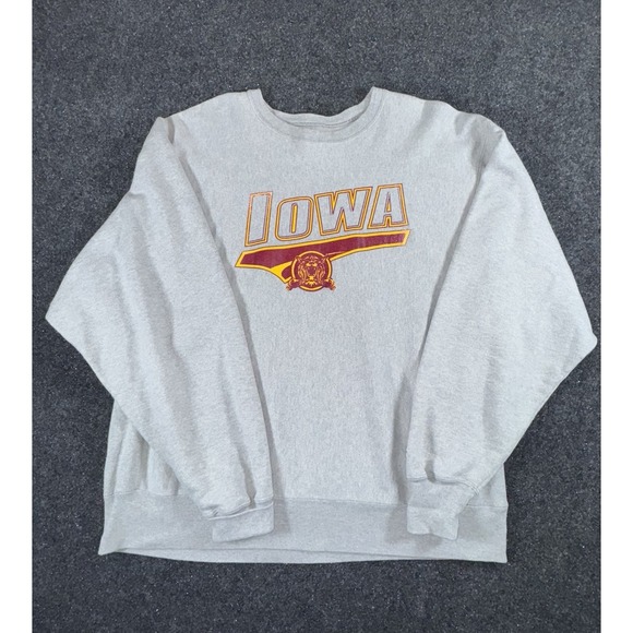 Vintage Other - Vintage Champion Reverse Weave Iowa Sweatshirt Gray‎ Crewneck USA Made Sz XL